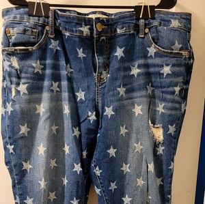 Torrid cuffed boyfriend jeans with stars Plus 20